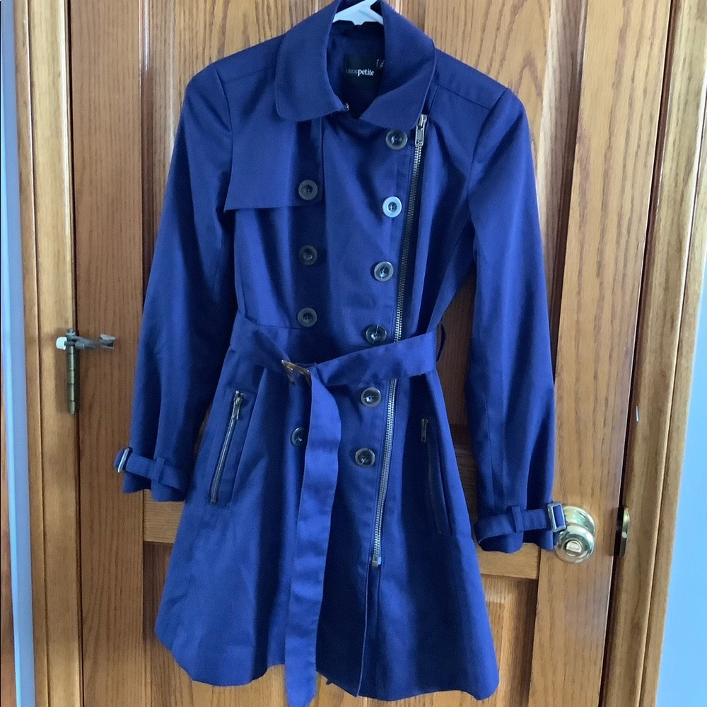 ASOS 00p Navy Blue Trench Coat
